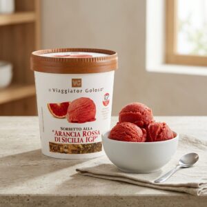 Sorbet aus der ‘Sizilianischen Blutorange/Sorbetto alla "Arancia Rossa
