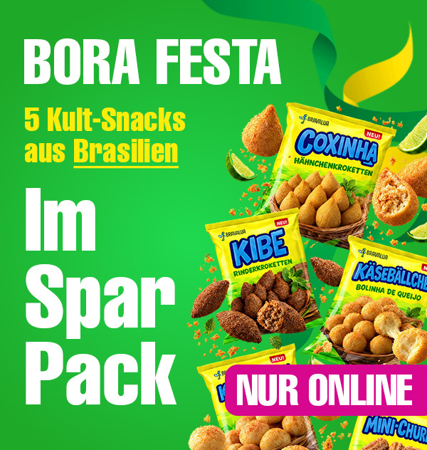 Bora Festa: 5 Kult-Snacks aus Brasilien im Spar Pack, nur online